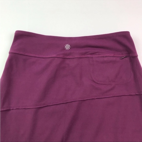 Athleta Crescendo Maroon Tiered Asymmetrical Skirt Sz S - Picture 4 of 7